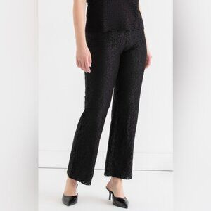 NWT Black Lace Wide Leg Pants Size 10